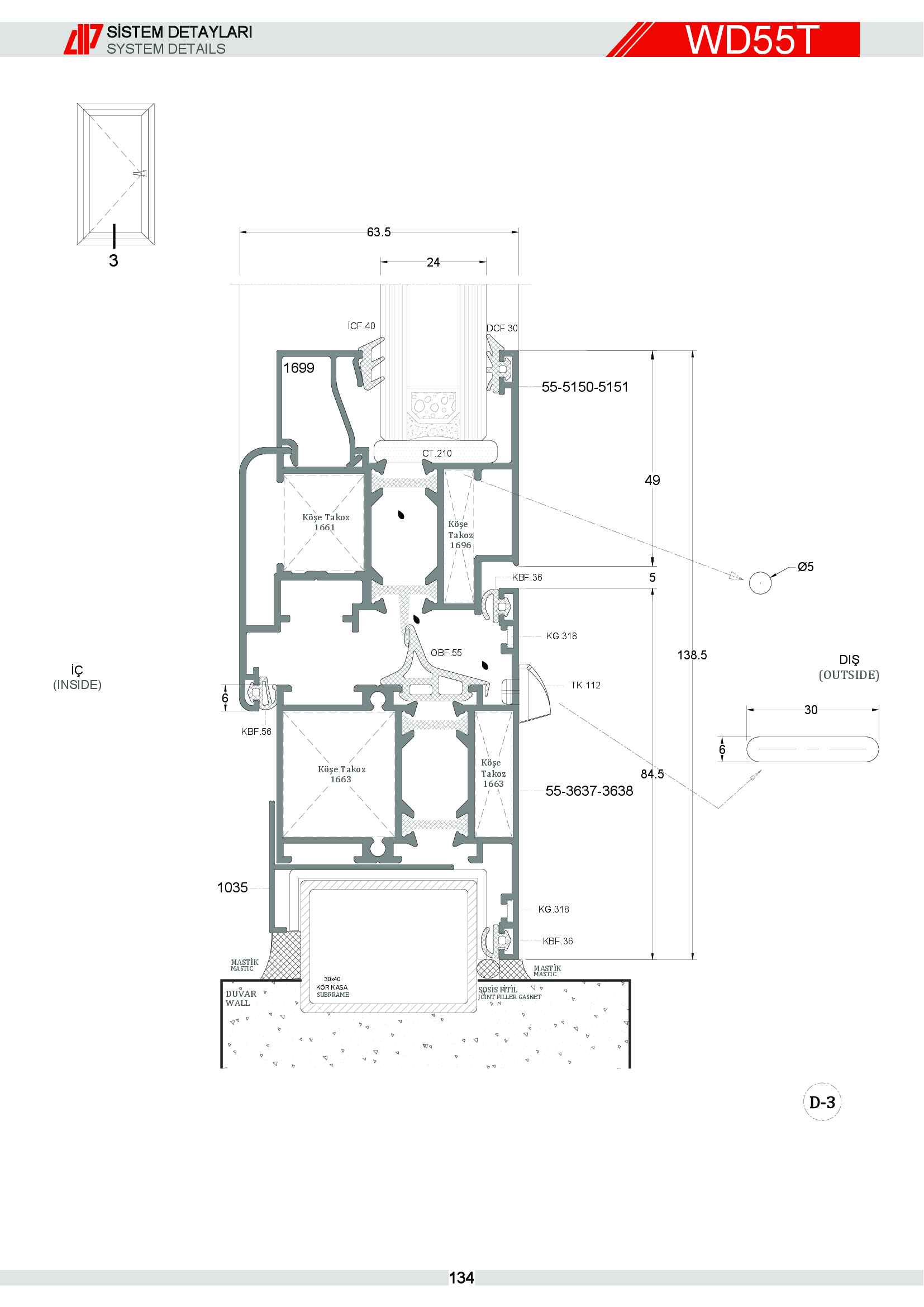S 55 Yalıtımlı Alüminyum 65